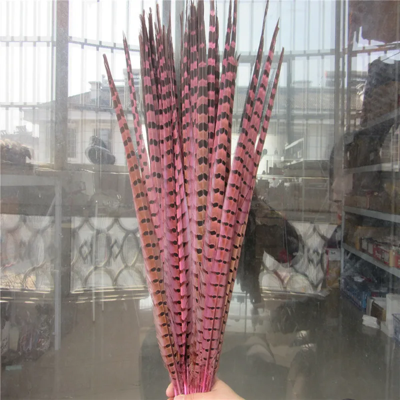 Pink YY-tesco 50 шт./партия перья из хвоста фазана 20-22 дюймов 50-55 см ювелирные украшения Свадебные украшения натуральное Озеро Голубое перо фазана - Цвет: Pink