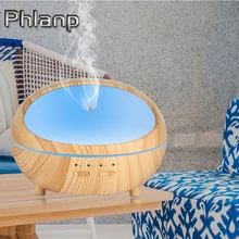 

Phlanp 300ml Air Humidifier Household Essential Oil Diffuser Aroma wood grain Aromatherapy Electric Diffuser Mist 7 Colors Light