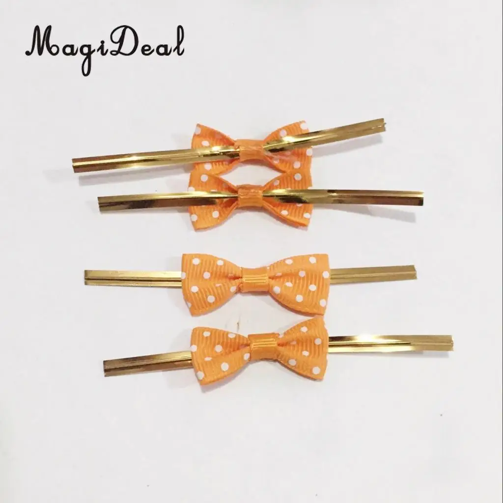100pcs 12 Colors Metallic Twist Wire Tie Bowknot Candy Cookie Cake Cello Bag Wedding Party Favours 8cm Long 