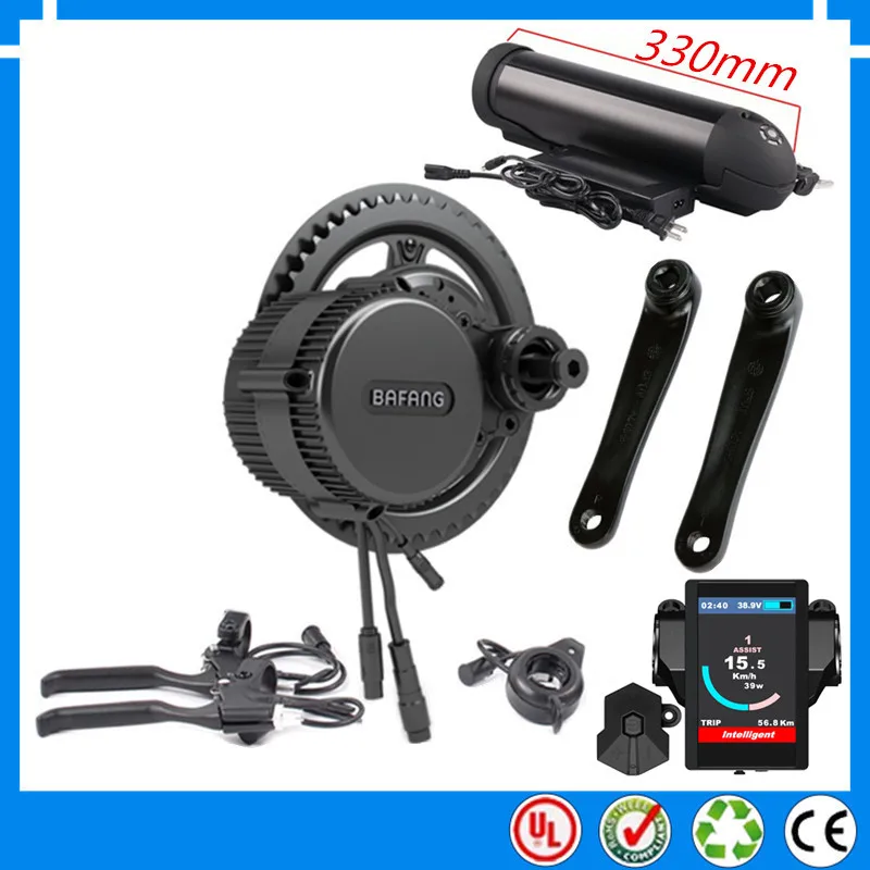 

EU US No taxes 36V 250W BBS01B Bafang mid drive electric motor kit with 36V 10.4Ah Li-ion Kettle ebike battery +charger