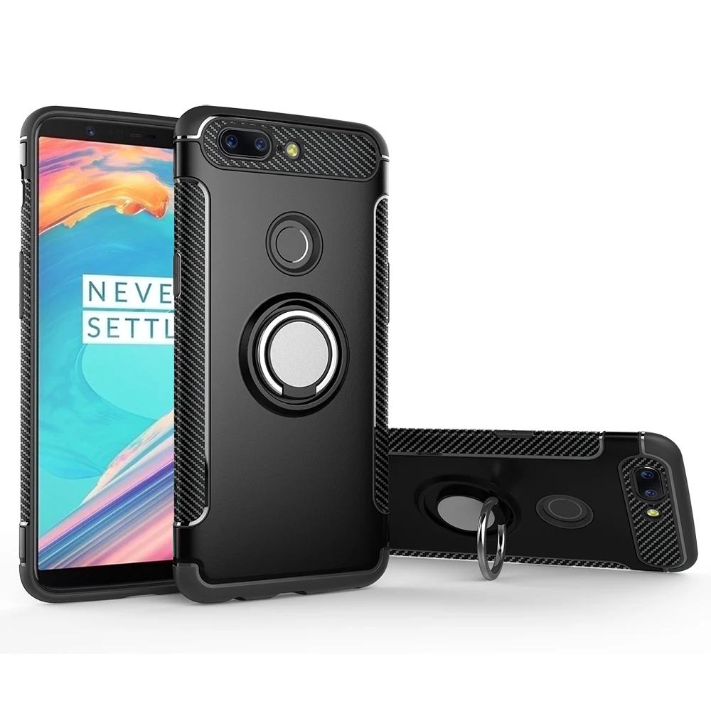 Чехол для OnePlus 5T Premium Hard Hybrid 2 в 1 защитный чехол с кольцом-держателем пальцев и