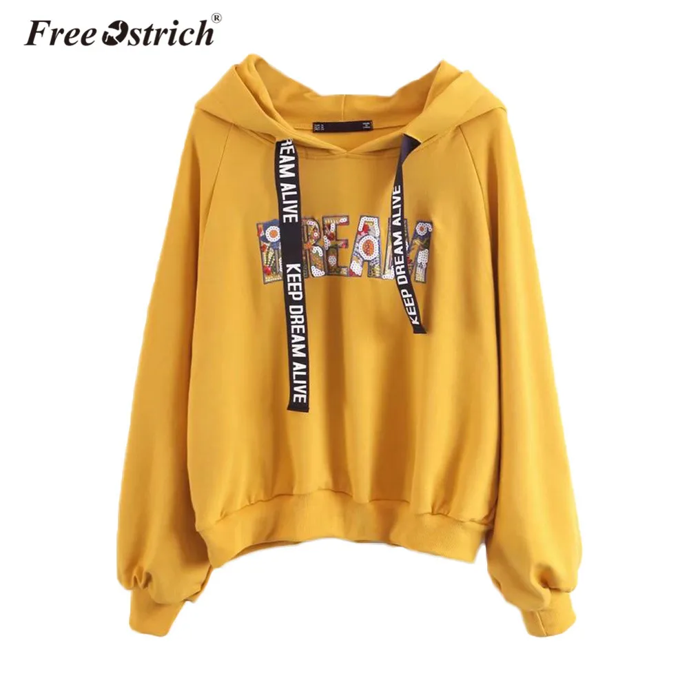 

Free Ostrich Sweatshirt Women Pullovers 2018 Printing Casual Hoodie Long Sleeve Loose Girl Elegant Pullovers Dropshipping De27