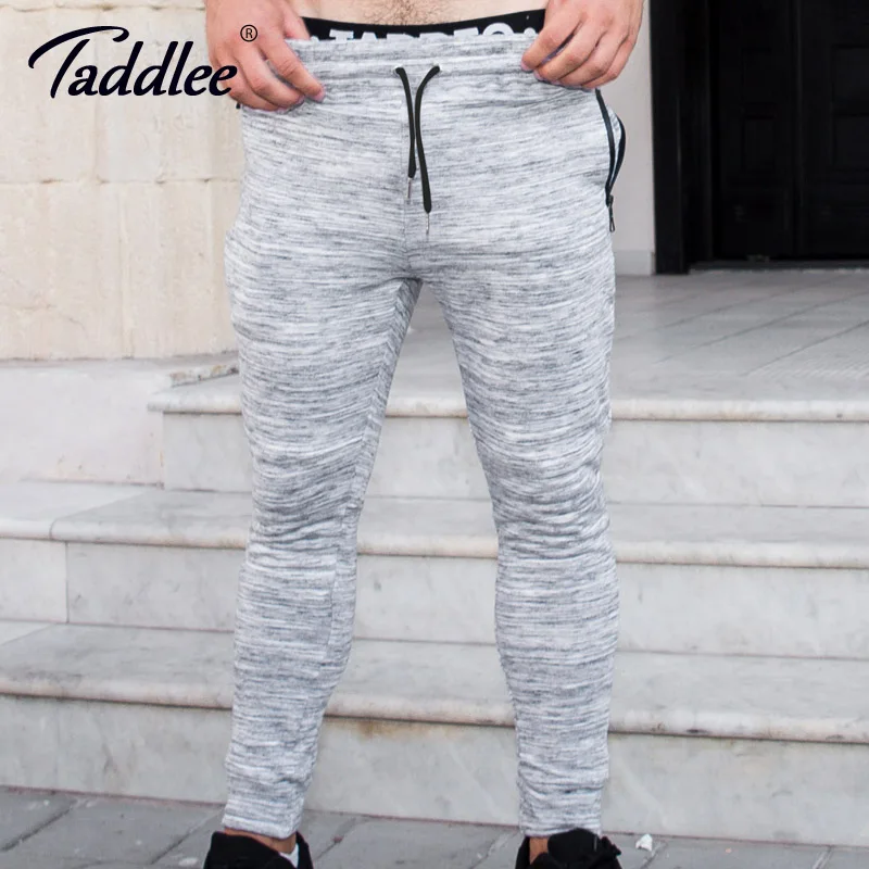 

Taddlee Brand Long Pants Sweetpants Jogger Men's Ankle Trousers Skinny Bottoms Active Cotton