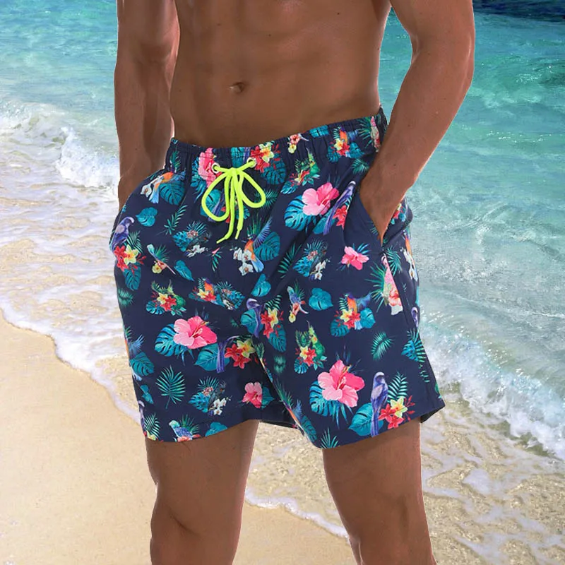 

Men's Beach Shorts Summer Water Sports Swimming Surf Trunks Quick Dry Shorts Drawstring Swimwear Bathing Suit For Male