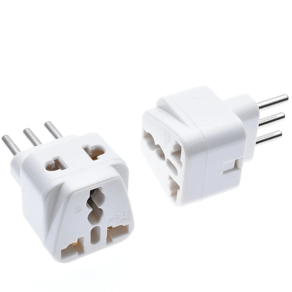 2 шт. итальянский, Уругвай Travel Adapter тип L, выход AC Plug переходник для иностранных розеток черный/белый цвет