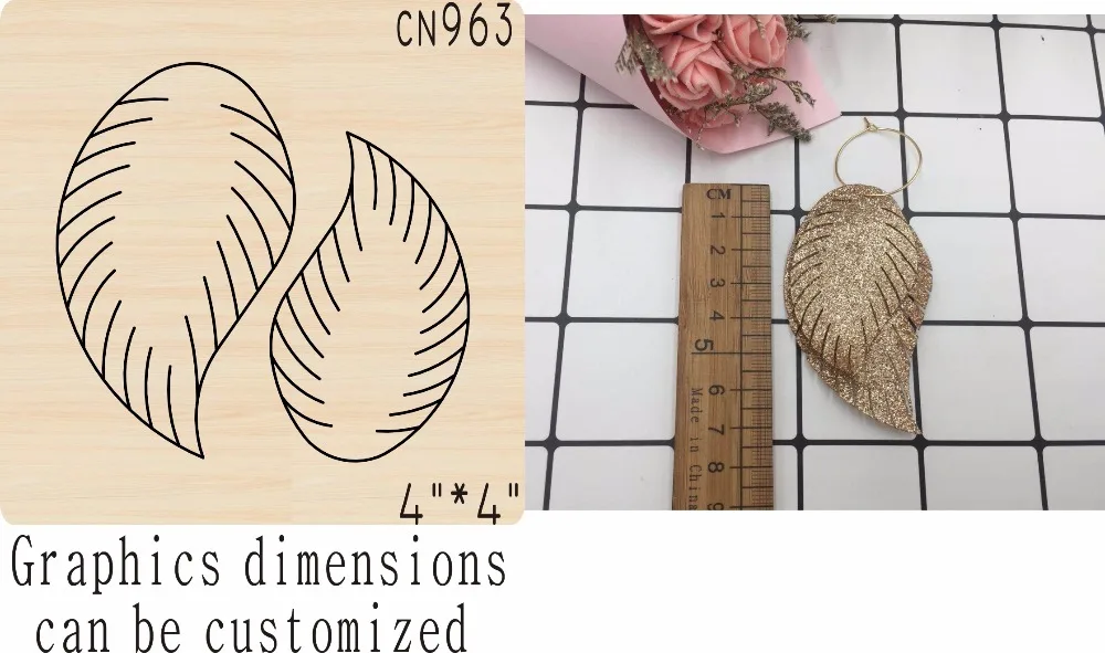 

Feather Eardrop-DIY wooden mold die cutting & Wooden dies fit / Scrabooking Square MY