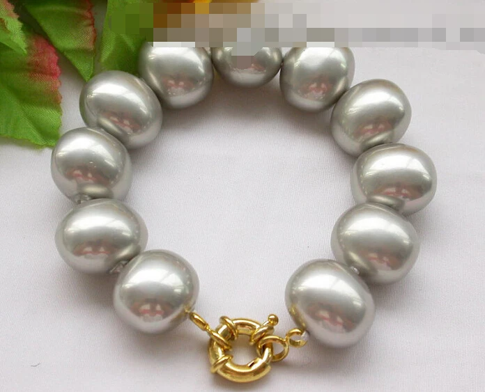 

Hot sell ->@@ > 09758 gray egg south sea shell pearl bracelet -Top quality free shipping