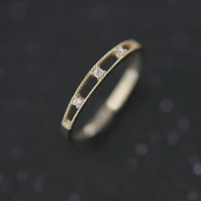 Двойные кольца в римском стиле для женщин, ажурный светильник из желтого золота, модные ювелирные украшения, подарок для девочек KAR033