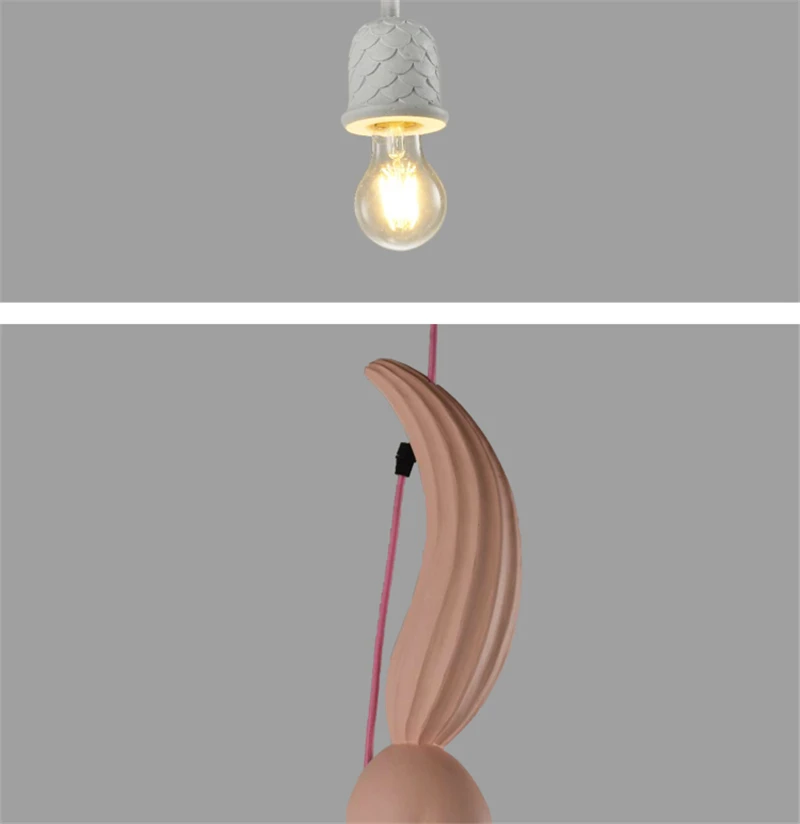 Современный подвесной светильник в скандинавском стиле с изображением белки из смолы для ресторана, спальни, детской комнаты, декоративные подвесные лампы