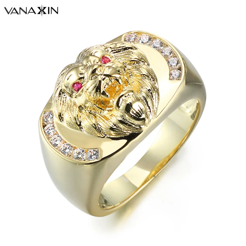 VANAXIN, мужские кольца с тигром, AAA, CZ, мужское кольцо, хорошее качество, золото/серебро, модные ювелирные изделия для панков, Подарочная коробка, вечерние кольца