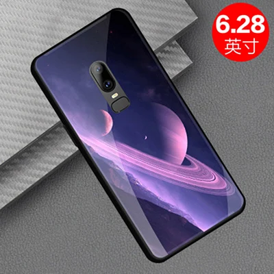 A8 Для Oneplus 6 Чехлы для телефона окрашенное закаленное стекло+ Мягкая силиконовая задняя крышка для Oneplus6 fundas для One plus 6 shell - Цвет: A8