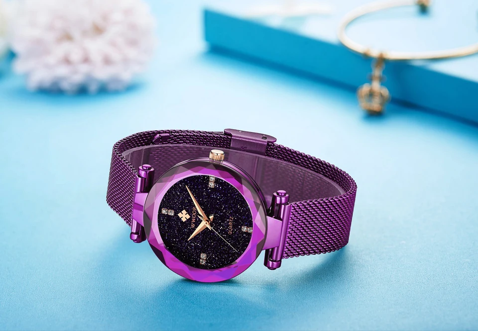 malha de aço relógio wwoor feminino relógio