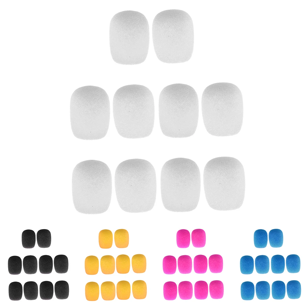 

10 Pieces Clip-on Headset Microphone Sponge Windscreen Wind Muff Mic Accessory for Small Lapel and Headset Microphone