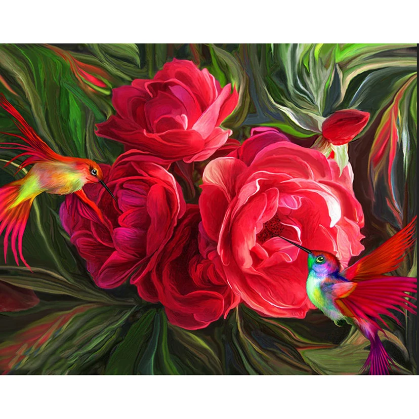 Full circular 5D DIY Diamond Painting red rose flower Embroidery Pictures Of Rhinestone Home Decor WG662 | Дом и сад