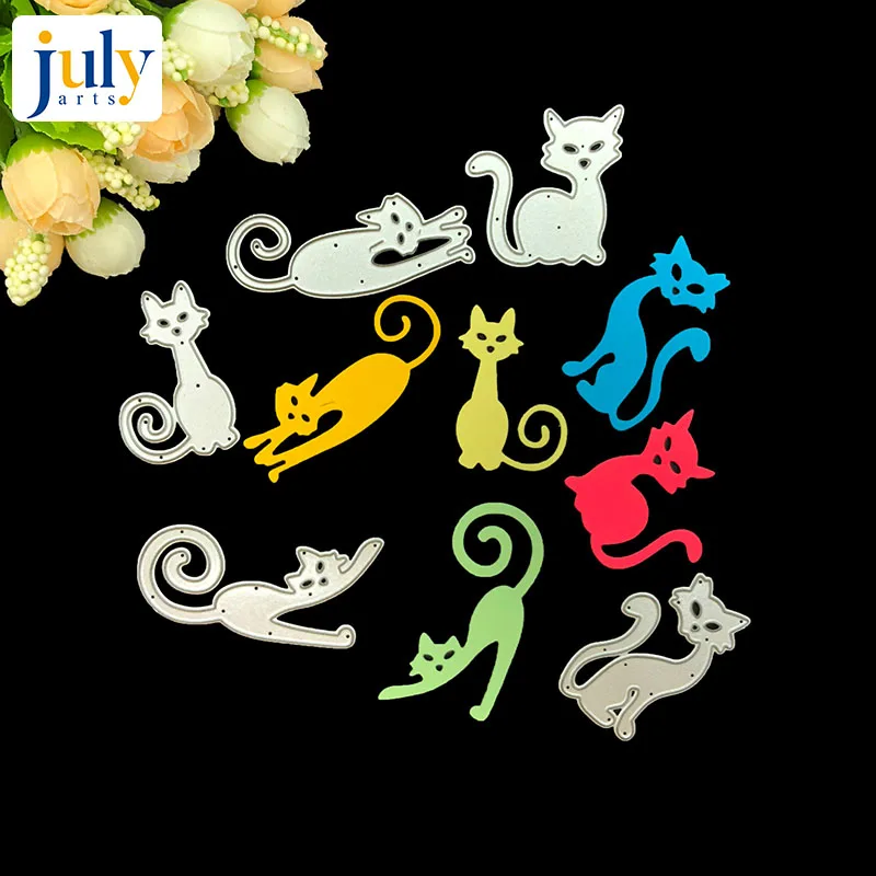 

Julyarts Scrapbooking Dies Knife Mold Carbon Metal Mold 5pcs/set Lovely Cats Metal Cutting Dies Stencil