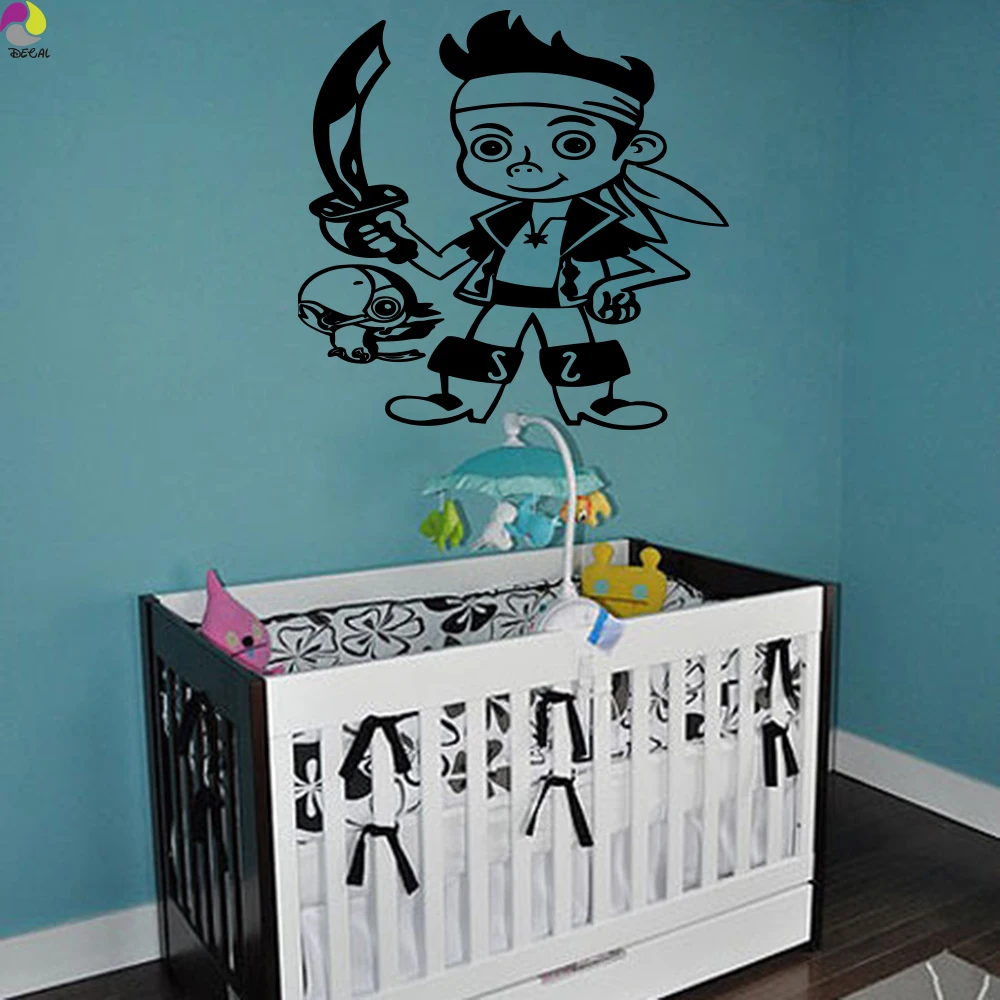 Cartoon Pirate Swords Wall Sticker Boy Room Baby Nursery Pirate Weapon Wall Decal Bedroom Kids Room Vinyl Home Decor Art Mural