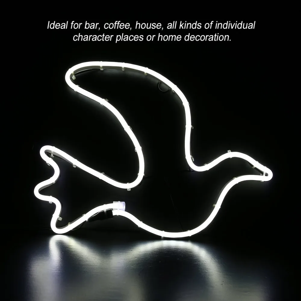 

Pigeons Shape Night Light Neon Home Room Wall Decor Love Ornament Coffee Bar Mural Craft Festival Xmas