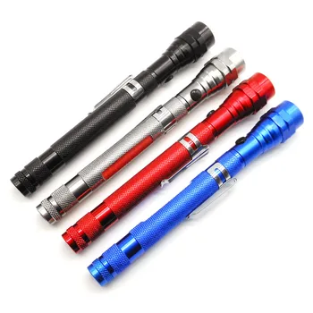 

B62 Multifunction LED Flashlight with Pickup Magnet Head Tensile Metal Tube Flexible Bend Pipe Electric Torch