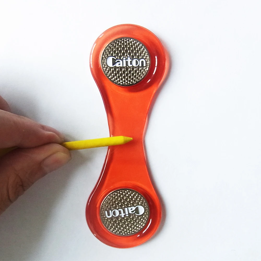 Caiton جولف الكرة ماركر قبعة كليب مع اثنين الكرة المغناطيسية علامات نعلق على ملابسك ، حقيبة ، قبعة ، جيب حافة