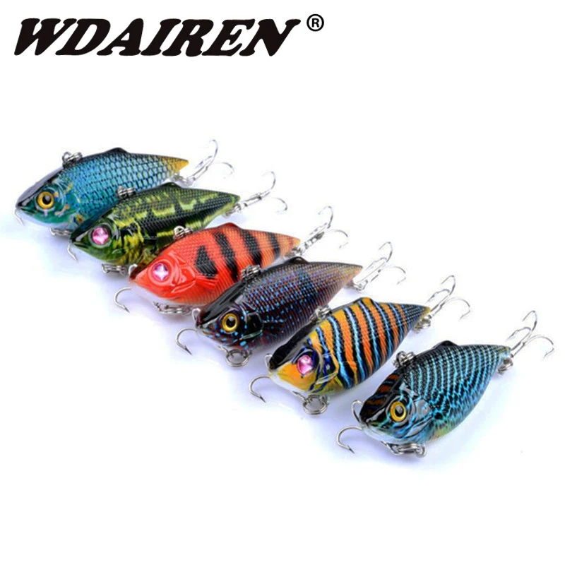 

New vib baits Mixed 6pcs/Set Fly Fishing Lure Kit Set Artificial Hard Baits Lifelike Wobbler Carp Fishing Tackle Pesca Wholesale