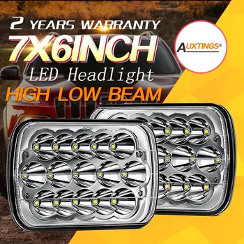 

Auxtings 2x 5x7" 7x6"inch LED headlight 45W Spot Work Light Sealed High-Low Beam H4 Driving Headlight Truck 12V 24V For Jeep