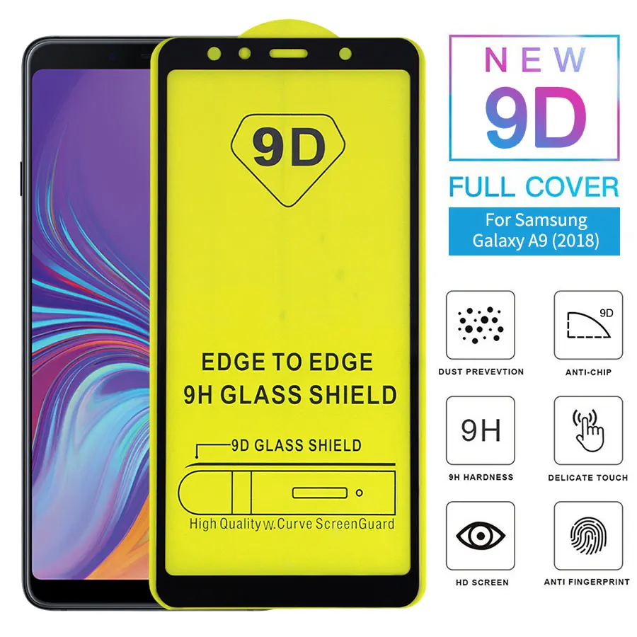 Wolfpsych 9D полностью наклеиваемая поверхность покрытие закаленное Стекло для samsung