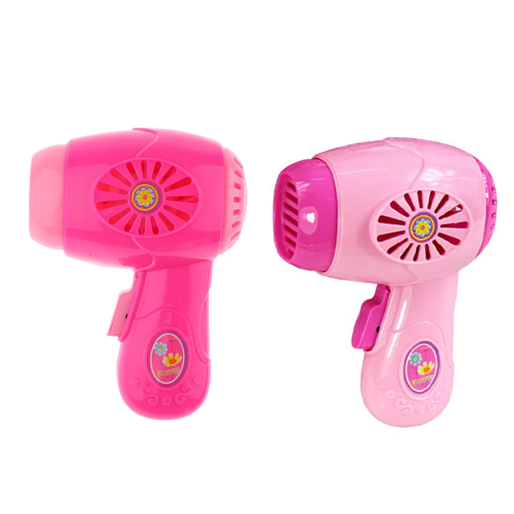 Kids Children Mini Plastic Home Appliance Toys with Light & Sound Children Birthday Gift - Pink Hair Dryer