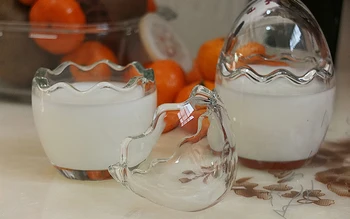 

Eggshell Shape Putting Jar Transparent Glass Kitchen Storage Bottle For Honey Nut Suger Canister Tank Canned Glass Jam-jar