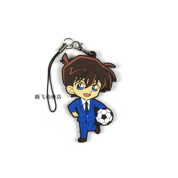 Аниме Detective Conan Rubber Keychain Edogawa Kudou Shinichi Anita Hailey Hattori Heiji экшн фигурка Модель Подвеска 6