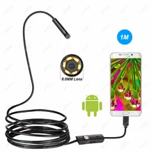 Эндоскоп Android USB Камера 1/2/5/10 м 8 мм контрольной трубчатой Android телефонный эндоскоп мини Камера USB Змея Водонепроницаемый кабель Камера