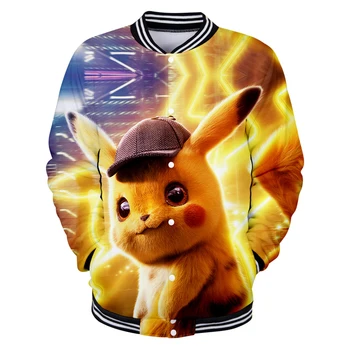 

Mans Jackets And Coats Harajuku Winter Brand Men Jacket 3D Anime Baseball Jackets Popular Sweatshirt Pokemon Chaqueta Hombre