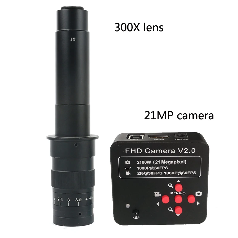 Full HD 21MP HDMI USB цифрового видео камера + 100X/180/300X объектив для микроскоп промышленная печатная плата Процессор IC мобильный телефон