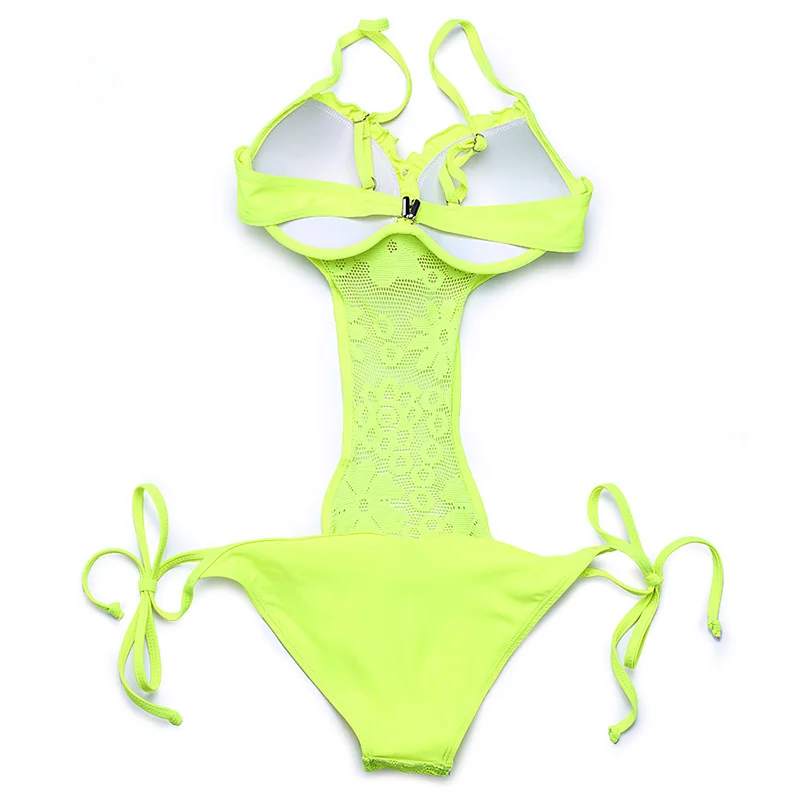 Летняя пляжная одежда, один предмет, купальник с кружевной высокой талией, монокини, купальник для женщин, пуш-ап, купальный костюм для женщин, Maillot De Bain E716