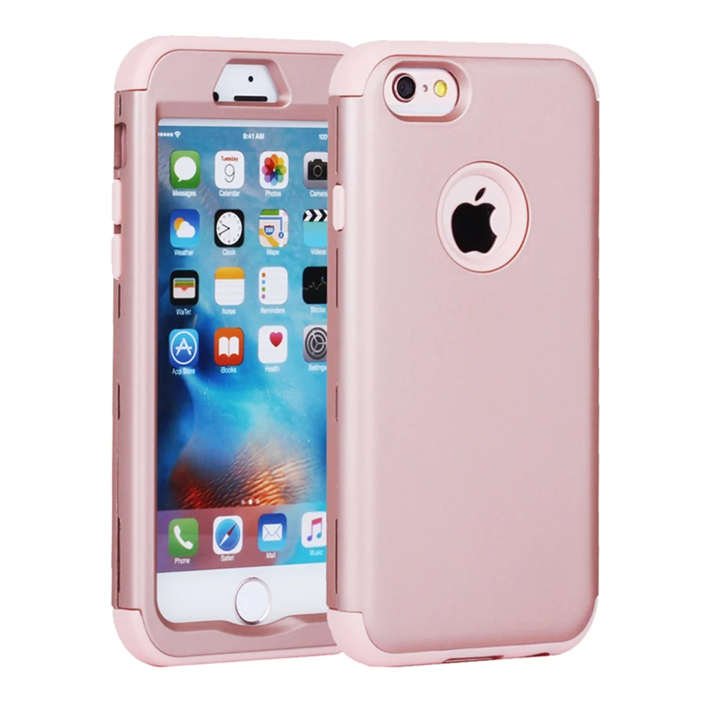 

Rubber Pure Color Shockproof Hybrid Silicone PC Combo Case Cases for iPhone 7 6 6s Plus SE 5S 5 5C Back Cover