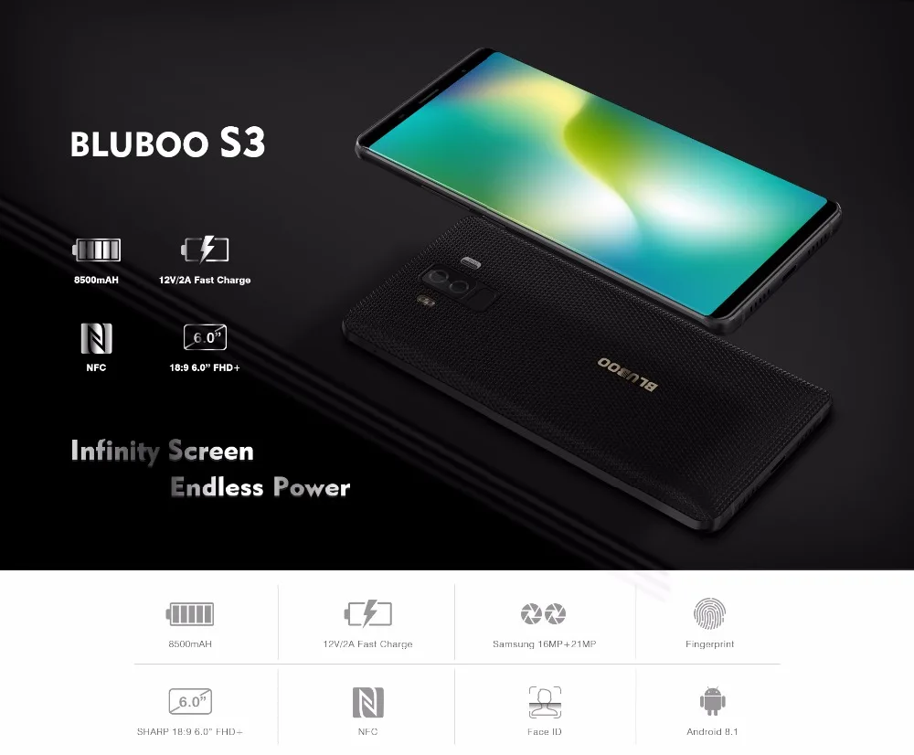 BLUBOO S3 18:9 FHD + Smartphone 6,0 \