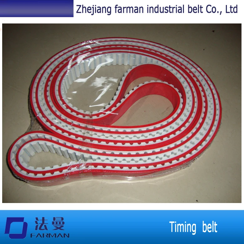 

Zhejiang manufacturer PU T10 timing belt with the red rubber coating