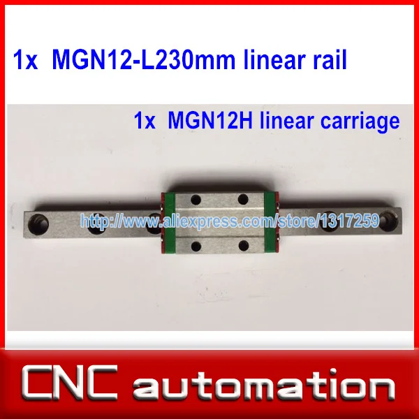 12mm linear guide MGN12 L 230mm rail with 1pcs MGN12H carriages block for CNC DIY and 3D printer XYZ cnc | Обустройство дома