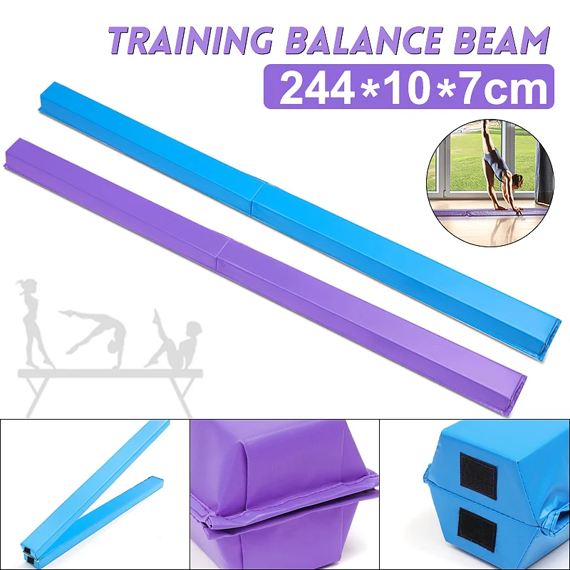 

Women Folding Balance Beam 244X10X7cm Balance Beam Cushion Adult Children's Gymnastics Gym Training Equipment For Somersault