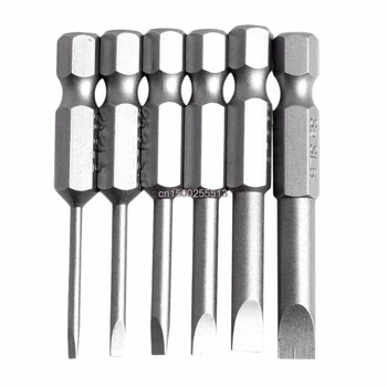 

6Pcs/Set 50mm 2.0-6.0mm Flat Head Slotted Tip Screwdrivers Bits