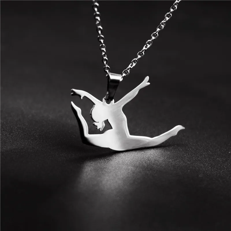 Новинка! Модное ожерелье из нержавеющей стали, гимнастическое ожерелье с подвеской, гимнастические ювелирные изделия, ювелирные изделия для танцев