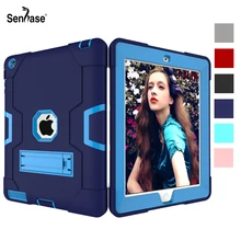 Para apple ipad 2 3 4 a1458 a1459 a1460 a1416 a1397 caso à prova de choque crianças seguro pc silicone híbrido suporte de corpo inteiro tablet capa