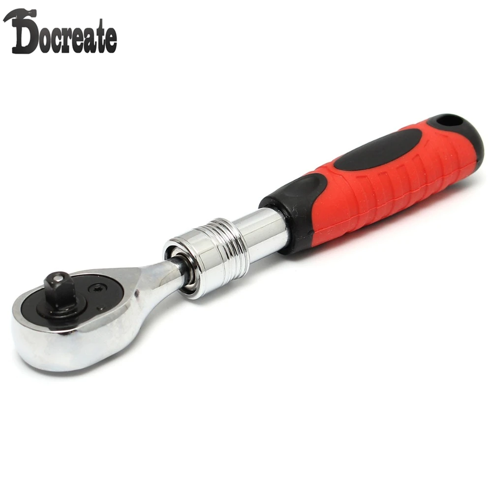 1/4inch 72 Teeth Extending Socket Wrench Drive Release Telescopic Shaft Ratchet Handle Toolin