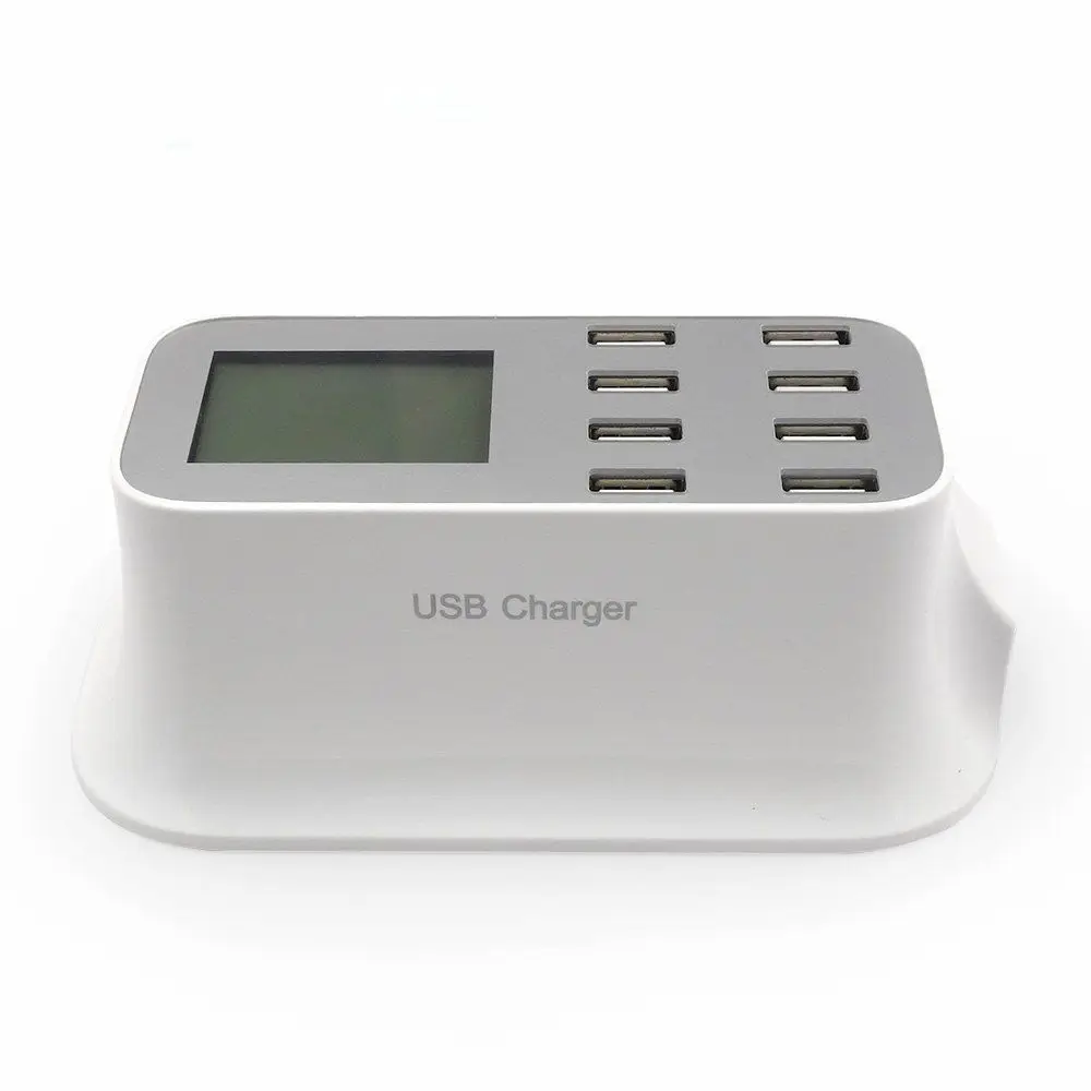 Portable 8 Port USB Wall Charger Smart Charging EU US Plug Adapter USB Socket with LED Display For Tablet Cell Phone