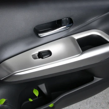 

Left Hand side Drive 4* ABS Chrome Interior Window Lift Control Button Panel Cover Trim Stickers For Nissan Kicks 2016 2017 2018