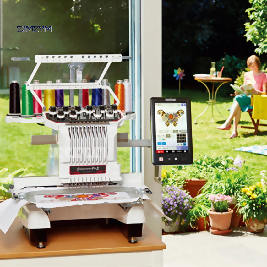 

PR1050X 10 Needles Single Head Embroidery Machine 10.1 Inch LCD Touch Screen Computerized Embroidery Machine 220V 200W