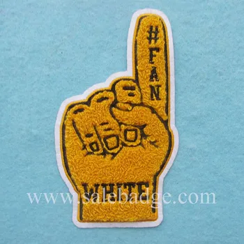 

Custom Hand Finger Chenille Patch Fan Embroidered