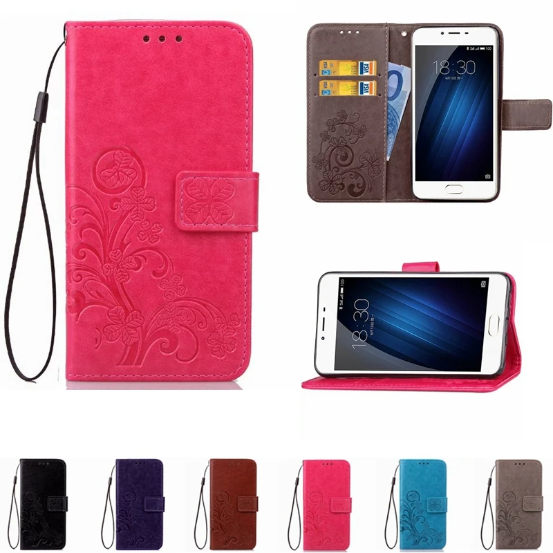 

Fashion Clovers Flip Stand Shell Leather Wallet Fundas Phone Case For Meizu M3 mini M3S M3 Cases Starp Capa Soft Back Cover