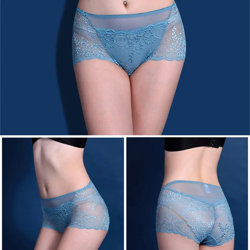 Murushe Sexy Underwear Panties Female Transparent Lace Sliming Brief Ladies Girls Intimates Lingerie Summer Mutandine Donna (5)