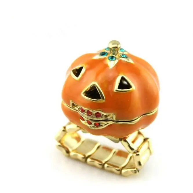 1pcs/set Cool Halloween Pumpkin Ring Halloween Cosplay Openable Box