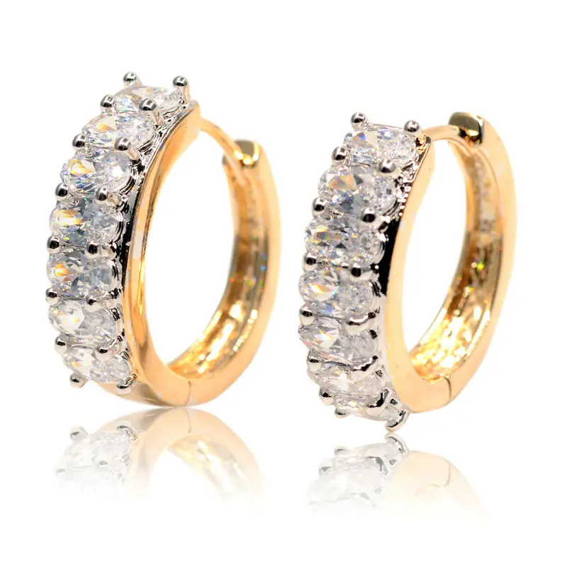 2016 fashion Huggie Earring Women Yellow Gold color Large Hoop Earrings